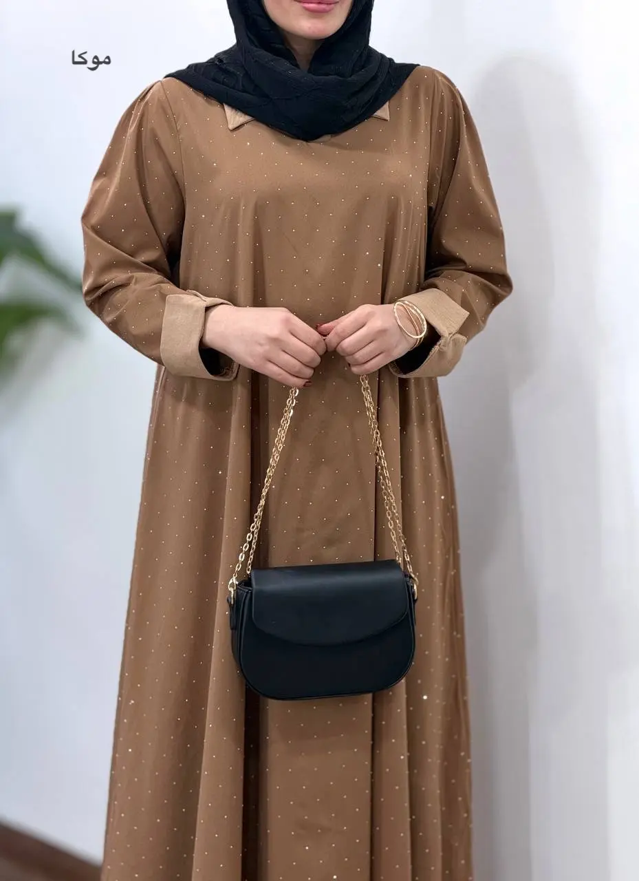 پیراهن مانتویی بلند نگین 1